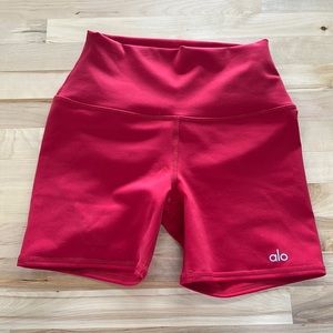 Red Alo yoga shorts